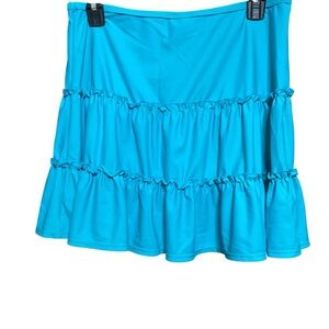 Blue Ruffled Simply Swim Coverup Skirt S